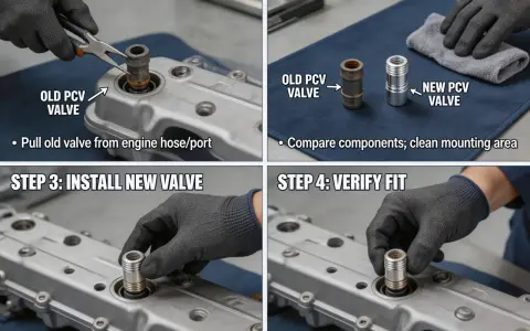 Guida alla sostituzione delle valvole di sfiato del basamento. Rimuovere, ispezionare e installare nuove valvole PCV per evitare rumore.