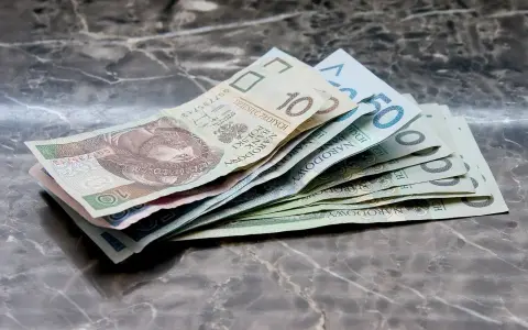 Zbiór polskich banknotów, od 10 do 50 zł, leżących na marmurowym blacie. Warto wiedzieć, jak odzyskać zaległe alimenty, gdy pieniądze są tak potrzebne.