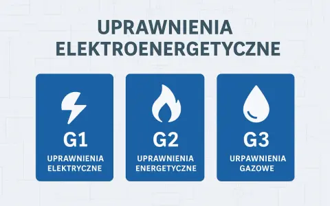 Trzy kategorie uprawnień: G1 elektryczne, G2 energetyczne, G3 gazowe.