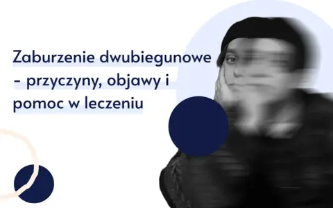 Zaburzenie dwubiegunowe: przyczyny, objawy i pomoc w leczeniu. Rozmyta twarz sugeruje wewnętrzne zmagania.