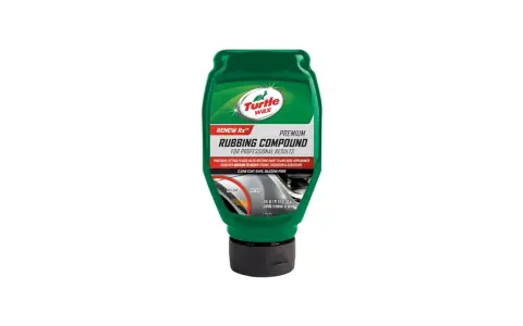 Turtle Wax Rubbing Compound bottle. Learn how to use it to restore paint, removing oxidation and scratches for a like-new finish.