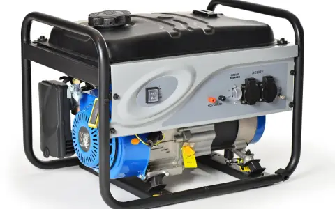 Agregat prądotwórczy z panelem sterowania, gniazdami AC230V i DC12V. Pokazuje, jak działa agregat prądotwórczy, dostarczając energię.
