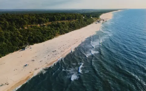 Jastrzębia Góra atrakcje: szeroka plaża, las na klifie i Bałtyk. Idealne miejsce na wypoczynek.