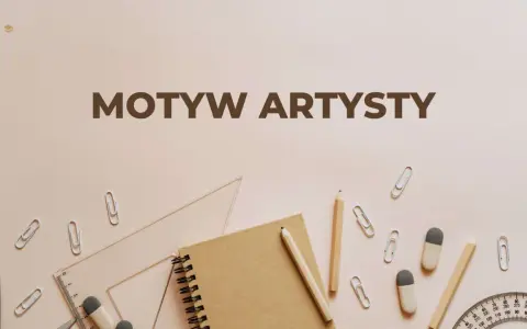 Motyw artysty w literaturze. Notatnik, ołówki, linijka i spinacze biurowe tworzą inspirującą kompozycję.