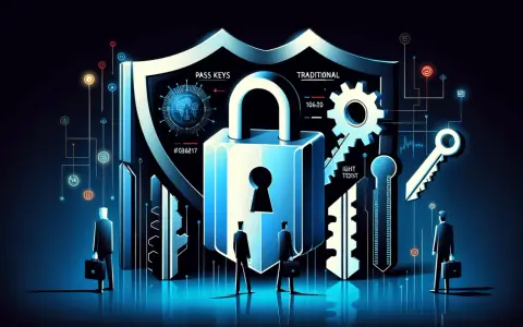 Cyberbezpieczeństwo: wielka kłódka, klucze i ludzie w garniturach symbolizują potrzebę mocne hasło.