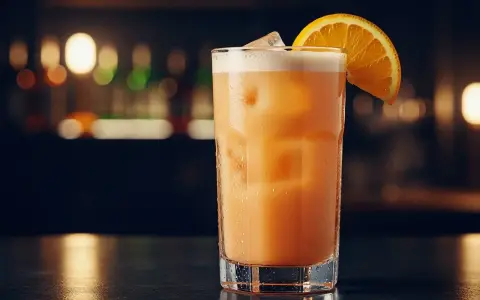 En uppfriskande solero drink med is och en apelsinskiva, perfekt för en varm dag.