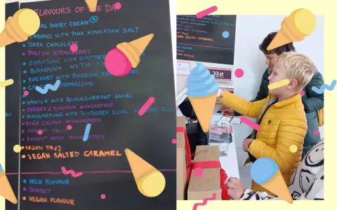 Chłopiec wybiera smak lodów z tablicy "Flavours of the Day". Czy lody są policzalne czy niepoliczalne?