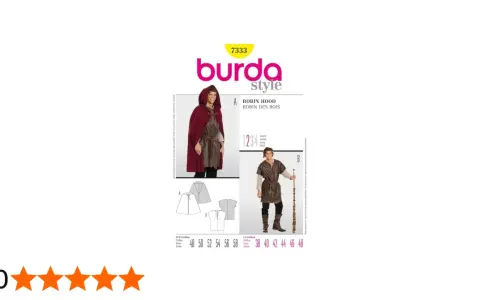 Patron Burda 7333 pour une cape et tunique style Robin des Bois. Idéal pour un costume historique.