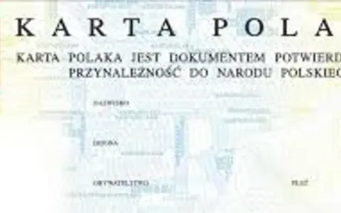 Karta Polaka z godłem Polski. Dokument potwierdzający przynależność do Narodu Polskiego.