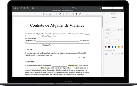 Plantilla contrato de alquiler entre particulares para vivienda. Documento legal con campos para fechas, direcciones y partes involucradas.