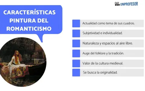 Una mujer pelirroja en un bote, rodeada de naturaleza, representa las características de los cuadros del romanticismo: subjetividad, naturaleza y la cultura medieval.