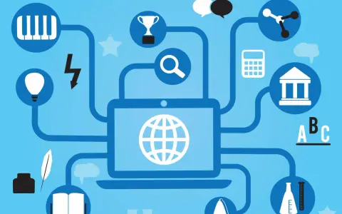 A network of icons representing education, communication, and technology, illustrating IoT visibility.