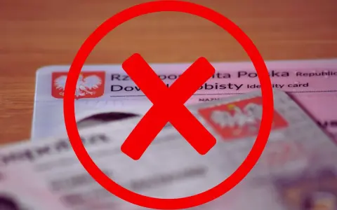 Czerwony znak zakazu na dowodzie osobistym. Dowiedz się, jak zablokować dowód osobisty w razie zgubienia lub kradzieży.