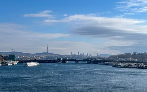 Blick über das Wasser auf die Skyline von Istanbul mit dem Galataturm und der Galatabrücke. Hier finden Sie einige Istanbul Geheimtipps.