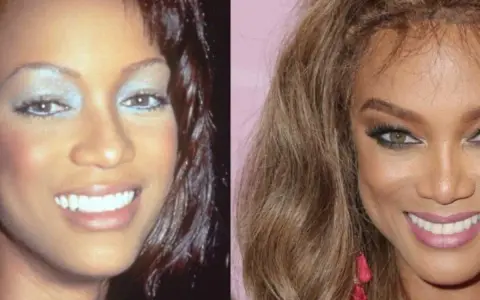 Teinture sourcils avant après blonde : comparaison de deux looks, l'un avec des sourcils plus foncés et l'autre avec des sourcils plus clairs, accentuant le regard.