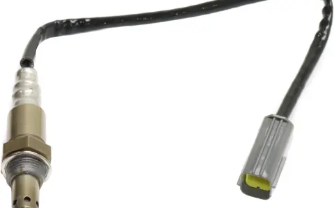 Oxygen sensor, a common culprit for the p0137 code, featuring a metal threaded end and a black wire leading to a gray connector.