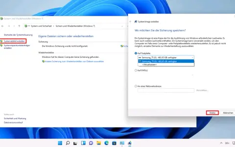 PC backup erstellen: Ein Systemabbild wird auf einer externen Festplatte gespeichert.