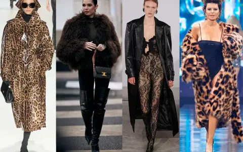 Estilos audaces: abrigos de leopardo, pieles oscuras y encaje negro, un look de mob wife.