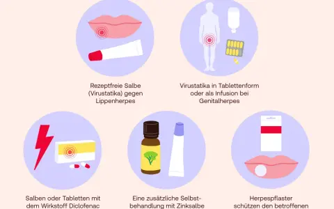 Rezeptfreie Salbe, Virustatika, Salben mit Diclofenac, Zinksalbe, Teebaumöl und Herpespflaster – diese Mittel helfen gegen Herpes.