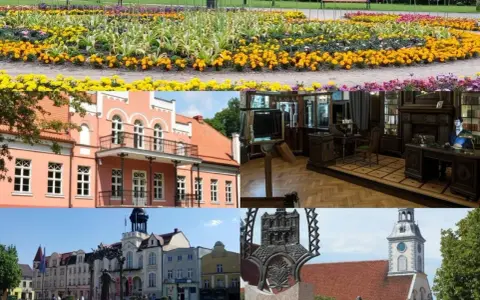 Kwiatowe rabaty, różowy budynek, muzeum, rynek i kościół – to wszystko wejherowo atrakcje.