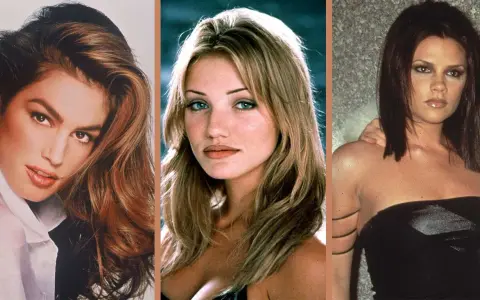 Icone degli anni '90: Cindy Crawford, Cameron Diaz e Victoria Beckham con il loro iconico trucco.