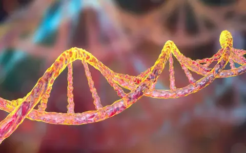 Una doble hélice de ADN, que representa la genética. Se investiga si el alzheimer se hereda de la madre.