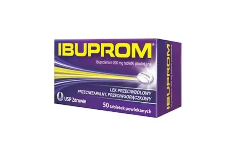 Opakowanie leku Ibuprom z ibuprofenem 200 mg. Czy ibuprofen jest szkodliwy? Stosuj zgodnie z ulotką.