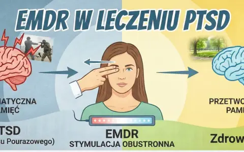 EMDR co to? Wizualizacja leczenia PTSD: od traumatycznej pamięci do przetworzonej, dzięki stymulacji obustronnej.