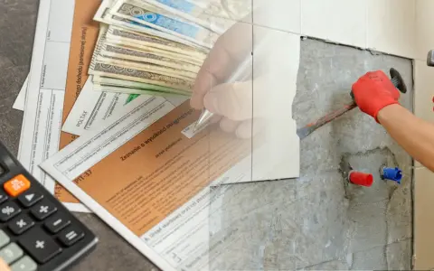 Jak odliczyć remont od podatku? PIT-37, pieniądze i narzędzia budowlane sugerują możliwość odliczenia wydatków.