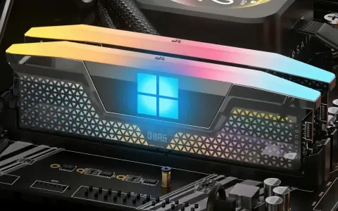 Zestaw RAM z podświetleniem RGB i logo Windows, idealny do stworzenia szybkich RAMdisków w systemie Windows 10.