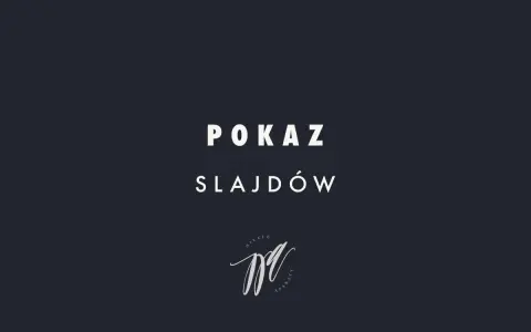 Jak zrobić pokaz slajdów ze zdjęć? Napisy "POKAZ SLAJDÓW" i logo "NIEŹLE APARATY" na ciemnym tle.