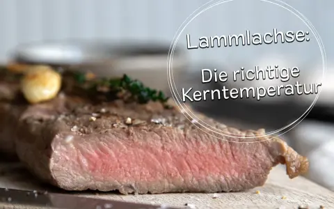 Perfekt gegarter Lammachs mit rosa Kern. Die richtige Kerntemperatur ist entscheidend für saftiges Lamm.