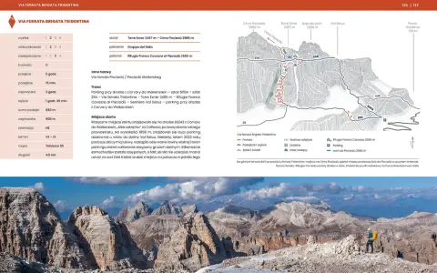 Via ferrata Brigata Tridentina w Dolomitach: mapa, trasa, trudność i czas przejścia. Wspinaczka 500m, 3h. Widoki zapierają dech w piersiach!