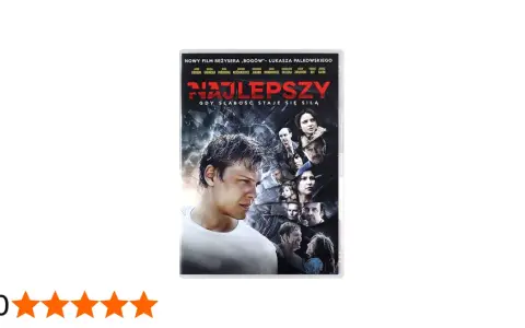 Film "Najlepszy" o piosenkarzu, który pokonuje słabości. Na okładce młody mężczyzna i twarze innych bohaterów.