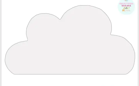 Szara chmurka do druku, idealna do kreatywnych zabaw i dekoracji.