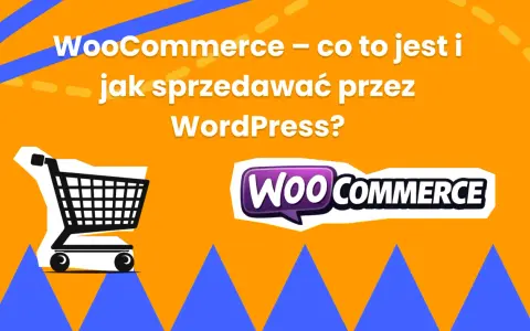 WooCommerce – co to jest i jak sprzedawać przez WordPress? Ikona koszyka i logo WooCommerce.