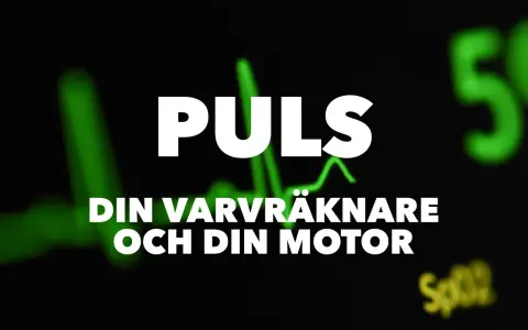 Puls 80. Din varvräknare och din motor. En grön EKG-kurva syns i bakgrunden.
