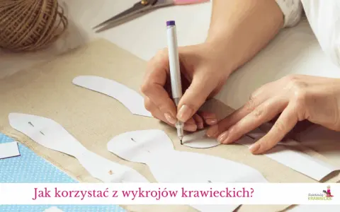 Rysowanie na tkaninie przy użyciu szablonu krawieckiego.