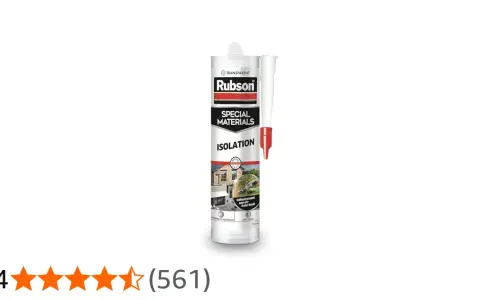 Tube de mastic Rubson Isolation, transparent, pour calfeutrer et isoler contre eau, air et froid.