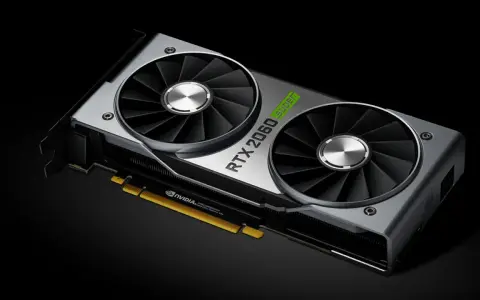 Karta graficzna NVIDIA RTX 2060 Super z dwoma wentylatorami. Jej pamięć karty graficznej zapewnia płynność w grach.