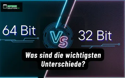 Gegenüberstellung von 64 Bit und 32 Bit: Was sind die wichtigsten Unterschiede? Logo "SOFTWARE SOLUTION24".
