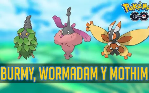 Burmy, Wormadam y Mothim, tres Pokémon de Pokémon GO, listos para la batalla.