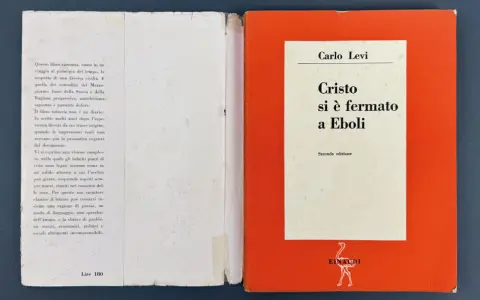 Copertina di "Cristo si è fermato a Eboli" di Carlo Levi. Il libro esplora il significato di una civiltà contadina fuori dal tempo.