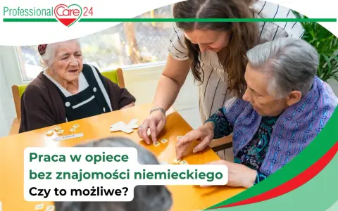 Opiekunki grają w gry planszowe z seniorami. Czy praca w opiece w Niemczech bez języka jest możliwa?