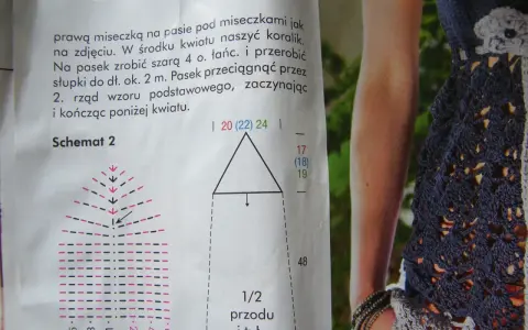 Schematy i wzory na szydełkowe tuniki. Instrukcja tworzenia paska i kwiatów do ozdoby.