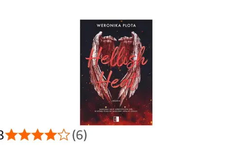 Okładka książki "Hellish Heat" Weroniki Płoty. Krwawiące skrzydła anioła na tle ognia.