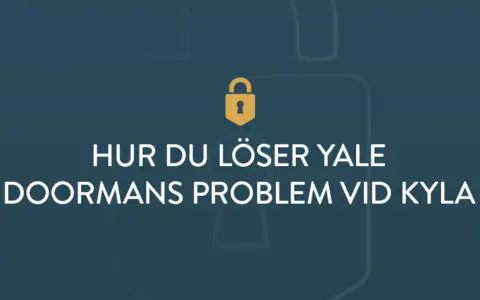 Guldfärgad hänglåsikon ovanför texten "HUR DU LÖSER YALE DOORMANS PROBLEM VID KYLA".