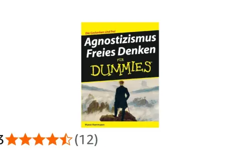 Buchcover "Agnostizismus Freies Denken für Dummies". Ein Mann steht auf einem Felsen und blickt in eine nebelverhangene Landschaft.