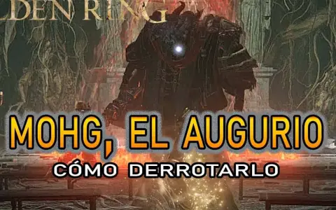Mohg, el Augurio, un temible jefe de Elden Ring, se alza en un entorno sombrío. Aprende cómo derrotarlo.