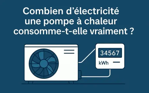 Une pompe à chaleur pour le chauffage, avec un compteur affichant 34567 kWh.